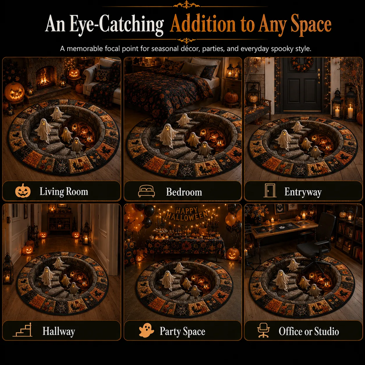 Halloween vortex rug home decoration