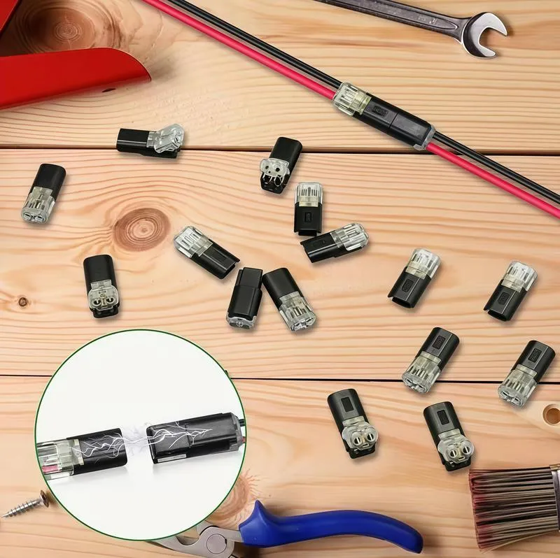 Double-Wire Plug-in Connector Led Light Strip Connectors 2 Pin,Led Strip Lights Connectors Low Voltage Wire Connector with Locking Buckle,Fast Connect Plugs Led Connectors for Strip Lights-YY. lead strip automotive wiring electricity